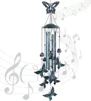 Butterfly Wind Chimes for outside Large Aluminum Tubes Outdoor Decorations for P
