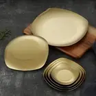 Round Bone Spitting Dish Gold Silver Shallow Tray Kitchen Bar Tableware