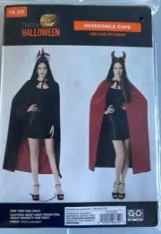 New Halloween Reversible Cape Black/Red OSFM