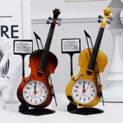 Alarm Clock Violin Shape Festival Home Portable Unique Bedside Desk Decoration