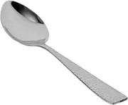 Hohopeti Metal Table Spoon Hammered Pattern Ice Cream Scoop Stainless Steel Dessert Serving Spoon for Family Dining
