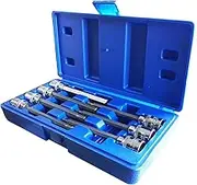 Extra Long Metric Hex Bit Socket Set, 7 Piece 3/8 Drive, S2 Steel (Hex)