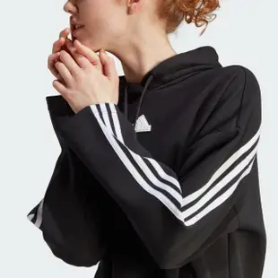 【adidas 愛迪達】上衣 女款 長袖上衣 帽T 運動 W FI 3S HOODIE 黑 II8096(S2268)