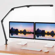 LED Desk Lamp with Clamp,Adjustable Swing Arm Lamps for Home Black