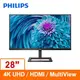 PHILIPS 28型 288E2A 黑 4K Ultra 寬螢幕顯示器 HD 液晶顯示器 LowBlue 螢幕