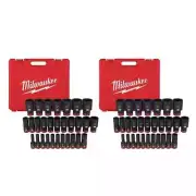 Milwaukee Metric Impact Socket Set 1/2" Drive Metric 6 Point w/ Case (58-Piece)