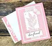 Stampin Up Card Kit Dear Friend Pretty in Pink Butterfly Leaves ~ Set of 4 Cards
