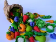 edible CORNUCOPIA BASKET 24 VEGETABLE FRUIT horn plenty cake topper DECORATION