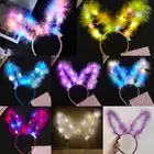Glow in The Dark Headband LED Bunny Ear Headwear Light Up Rabbit Ears Headpiece
