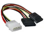 Astrotek Internal Power to SATA Molex Cable 4pins to 2x 15pins 18AWG RoHS Lead