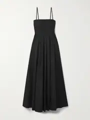 [STAUD] STAUD - Wylie Cotton-blend Poplin Maxi Dress - Black - US16 US16 Black