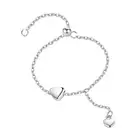Silver Color Unique Design Love Heart Tassel Chain Ring Elegant Charm Rings