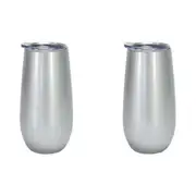 2x Annabel Trends 175ml Stainless Steel Sparkling Flute Cup Double Walled Silver