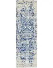 [Rug Culture] Evoke Horizon Transitional Runner Rug in White/Navy
