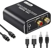 Snblzhef Digital to Analog Audio Converter,192kHz Digital Coaxial and Optical with Optical Cable for HDTV Home Cinema Systems