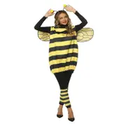 Funny Busy Bee Adult Cosplay Party Costumes Holiday Halloween Costume Kit Dress Yellow XXL