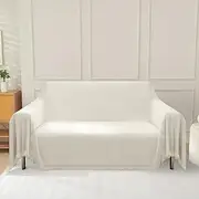 Solid Sofa Cover for Sectional Couch, Chenille Sofa Towel Cover, Dog and Cat Sofa Cover, Waterproof Sofa Cover for for 2 Cushion Couch, Living Room Furniture Protector Throw Covers 180 x 300 cm