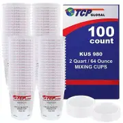 - Full Box Case of 100 Each 64 Ounce Graduated Paint Mixing Cups - Cups are C...