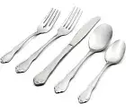 Oneida True Rose 45 Piece Flatware, Service for 8, Stainless Steel Set