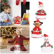 Christmas Party Makeup Plush Christmas Doll Hat Dancing And Singing Light Up