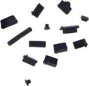 SHINEOFI 13Pcs USB Port Dust Black Silicone Charger Cover for Laptop Dustproof and Moisture Protection Soft and Durable for USB Ports and Electronic Devices