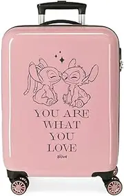Joumma Disney Stitch You Love Cabin Suitcase Pink 38 x 55 x 20 cm Hard ABS Combination Lock Side 34L 2 kg 4 Wheels Hand Luggage, Pink, Cabin Suitcase, Pink, Cabin Suitcase
