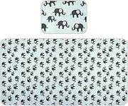 Cartoon Cute Black Elephant Cooling Baby Mattress pad Protector 28" x 52" Absorbent Mattress Protector Pads for Baby&Toddler