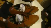 Alfani Men's Seth Tan Lace Up Dress shoes Tan Size 10.5 read