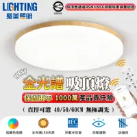 在飛比找momo購物網優惠-【Ligk萊客】LED吸頂燈 APP原木燈-48W三色遙控無