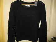 ABERCROMBIE & FITCH Elaine Sweater Navy Blue Knit A&F Sweater Size M FREESHIP