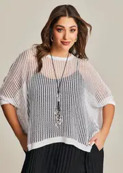 [TS] Taking Shape Willow Over Top Size 22-24 in White - Plus Size Women's Tops & T Shirts White