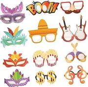 SHOWERORO 12pcs Carnival Glasses Props Paper Photo Props Stage Show Glasses Carnival Party Decorations Party Favors