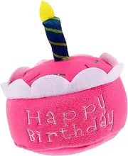 YARNOW Dog Birthday Cake Plush Toy Soft Squeaky Stuffed Cake Shape Dog Sound Toy for Pet Playtime for Birthdays and Pet Enrichment Activities