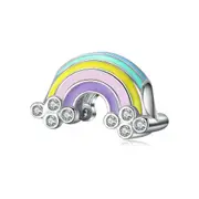 Silver plating Rainbow Beads Charm for Bracelet & Bangle Fashion Jewelry