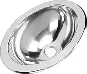 Diyeeni Stainless Steel Round Sink, Mirror Polished Drop in Bar Sink, 40mm Drain Hole, Ideal for RVs, Campers, Yachts, Boats, Kitchens, 11.02x8.27x4.72in, Versatile Usage
