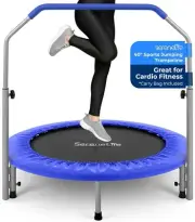 Portable & Foldable Trampoline - 40 in-Home Mini Rebounder with Adjustable Hand