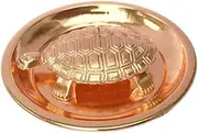 Metal Handmade Copper Plated Sarva Ichha Kachua Yantra Set, Fabric Vastu Feng Shui Turtle/Tortoise Plate for Good Luck Articles by Madvison Pooja Samagri (Brown)