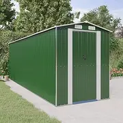Garden Storage Shed, Outdoor Storage Shed Tool Store Cabinet Garden Shed Green 192x606x223 cm Galvanised Steel