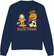 [Garfield] Unisex Adult Drooling Pumpkins Sweatshirt