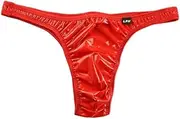 La-pomme(ラ ポーム) La Paume Bikini Panties, Available in Sizes, Enamel Fabric, Glossy, Smooth Surface, Glossy Micro Tape, 3D Pouch, T-Back Bikini, Made in Japan, Brand, Men's