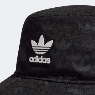 【adidas 愛迪達】帽子 漁夫帽 運動帽 遮陽帽 三葉草 MONOGRAM BUCKET 黑 IU0043