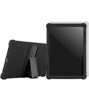 【VXTRA】聯想 Lenovo Tab M10/P10 10.1吋 全包覆矽膠防摔支架保護軟套-黑 TB-X505F TB-X705F