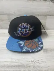 Mitchell & Ness Utah Jazz Black/Blue Adjustable Snapback Hat Cap MM19455 NWT!