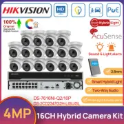 Hikvision 16CH CCTV System 4MP Hybrid Light ColorVu+IR POE IP Camera 2-Way Audio