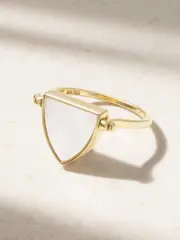 [Mateo] Mateo - Flip 14-karat Gold, Pearl And Diamond Ring - 7 7 Gold