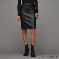 在飛比找momo購物網優惠-【ALLSAINTS】LUCILLE 高腰羊皮短裙Black