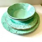 Set Of 6 APHORISM Mulino Agua Rustic Floral MELAMINE 2 Bowls 2 Dinner 2 Dessert