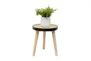 Round Wooden 3-Legged Side Table w/Protective Edges