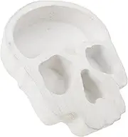 HEALEEP Skull Wood Bowl Candle Holder Halloween Snack Serving Tray for Parties Appetizers Wood Material for Treats Decorations