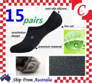 15 Pairs NO SHOW BAMBOO SOCKS Non Slip Heel Grip Low Cut Invisible Footlet Bulk